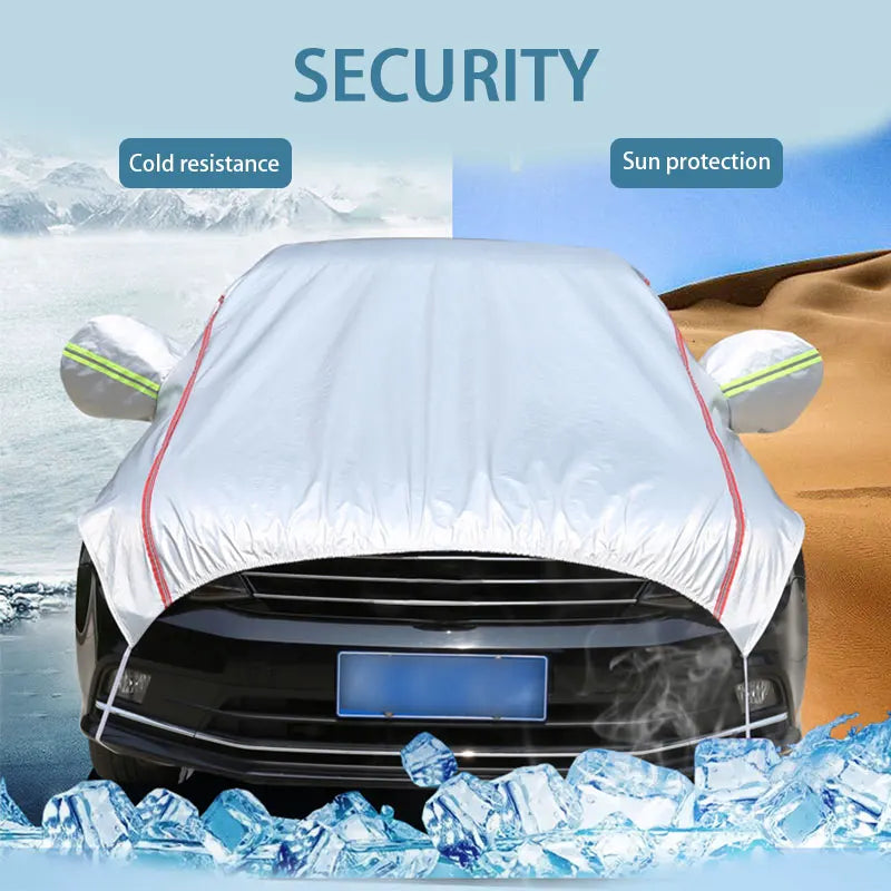 SEAMETAL Universal Half Car Covers Indoor Outdoor Dustproof Snowproof Waterproof Protection Cover Cars for Sedan Suv Sun Shades