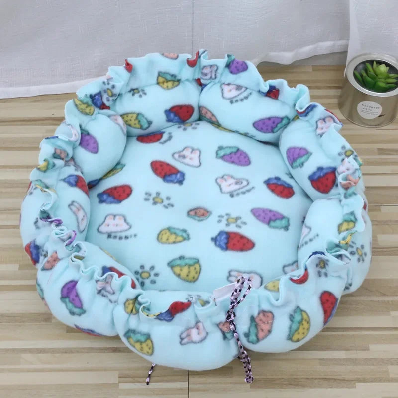 Round Cat Bed Plush House Long Pet Bed For Cats Cushion For Dogs Mat Warm Home Washable Dog Sofa Soft Sleeping Pet Accessories