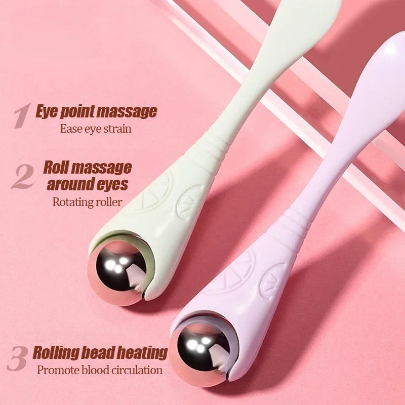 1pcs Double-headed 360° Roller Ball Eyes Massager Multi-purpose Reduce Eye Lines Massage Stick Eye Cream Scooping Skin Care Tool