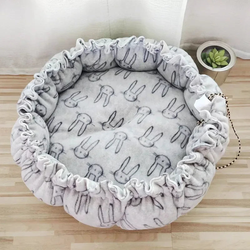 Round Cat Bed Plush House Long Pet Bed For Cats Cushion For Dogs Mat Warm Home Washable Dog Sofa Soft Sleeping Pet Accessories