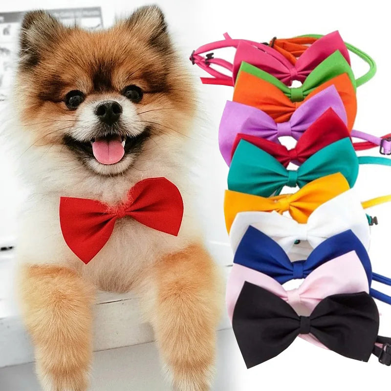 Pet Dog Cat Necklace Adjustable Strap For Cat Collar Dogs Accessories Pet Dog Bow Tie Puppy Bow Ties Dog Pet Supplies Accessorie