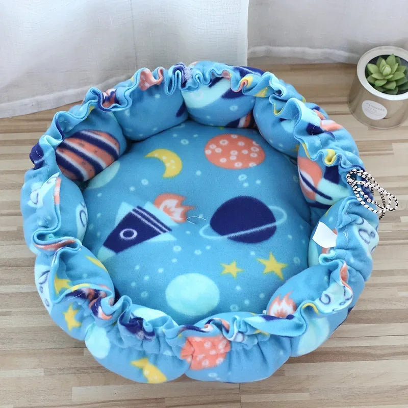 Round Cat Bed Plush House Long Pet Bed For Cats Cushion For Dogs Mat Warm Home Washable Dog Sofa Soft Sleeping Pet Accessories